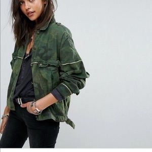 Free people camo jacket